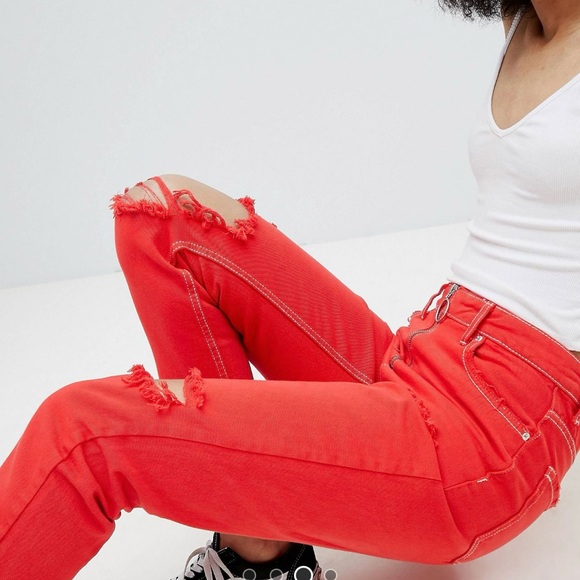 Bershka Rip And Distressed Mom Jean - Picture 3 of 4